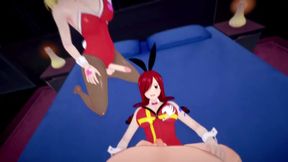 Bunny Futas DESTROYED Lucy & Erza in Taker POV 3D
