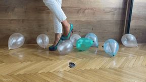 MATURE LADY POPPING BALLOONS IN HIGH HEELS - MP4 Mobile Version