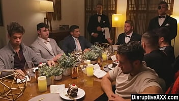 Rich gay guy invites his ex-boyfriends for gangbang