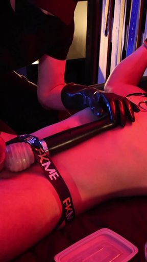 Bondage Bed Wank and Breath Control