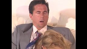 Blonde Horny MILF Seduced First His Boss Before She Sucked a Big Cock