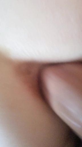 Amateur blonde wife plays with her asshole in a solo scene
