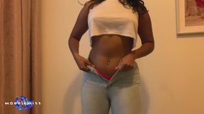 Desi Girl Trying On Her Tight Jeans