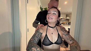 Obedient Huge Ass Brunette Slut First Time Dominated!
