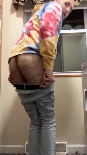 Hairy uncut amateur Charles Dickenballs quietly does a striptease during the overnight shift (2023)