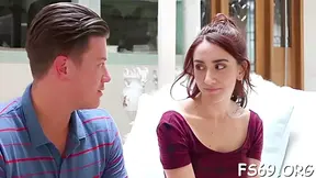 Elegant Brunette Gal Gets Rear Fuck