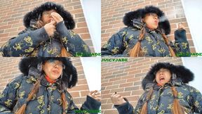 Petite Asian smoking in the snow volume 65 Non Nude ****mp4****