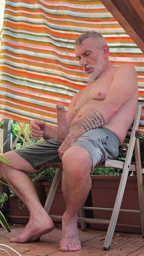 Stepdaddy with Hung Cock Itapapixxl Getting Horny on the Terrace