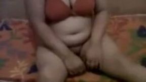 Chubby ex-wife of my friend was teasing her meaty cunt just a bit