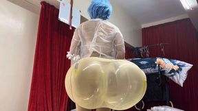Pantyhose balloon stuffing: The ass expansion ............. KITTY
