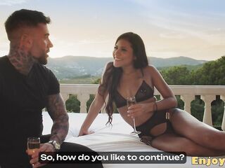 Andrea Retali and her hottie love a gonzo hookup in the sunset's embrace - Full HD porn!