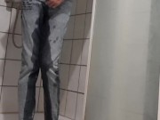 After hours of holding up, I desperately needed to pee. Too late to undress my jeans. A super horny