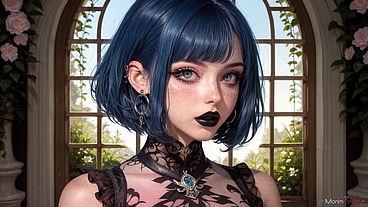 While the alt girl enjoyed the scent of flowers, her holes got mercilessly fucked.[AI]