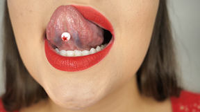 Tongue Ring Spit Tease