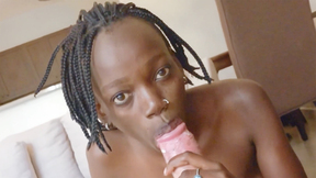 Big ass ebony MILF enjoyed rough sex after guy enjoyed perfect blowjob