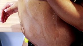 robyn truelove gets oiled up before sex