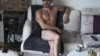 Muscular Swedish Hunk Jerks Big Cock on Webcam