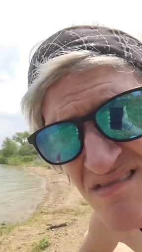 Rode My Toy with a Vibrator Against My Cock Til I Came on the Shore of the Lake!