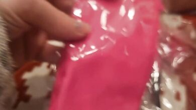 Sissy hubby got his chastity cage popped on christmas by his hot wife