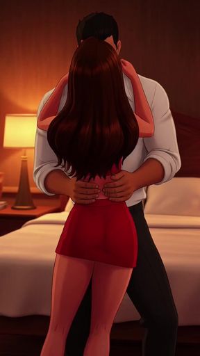 Hot Girl And Man Kissing 3d Cartoon