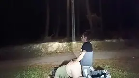 Public park GF gives hot blowjobs and face drill in Spanish