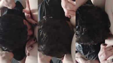 Verified Amateur Goth Mommy Devours Wet Pussy Moaning Climax Thick Thighs Shaking Cunnilingus