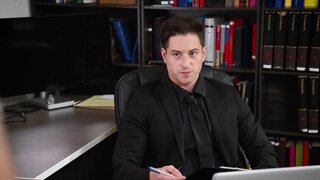 Office action with a muscular hunk and an authority figure