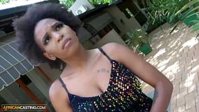 Dark skin mature woman fucked by large white cock🌭 during fake audition