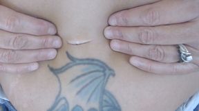 Belly button digging stretching finger'n
