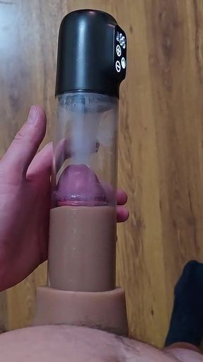 Just a Moment After an Intense Orgasm! a Penis Vacuum Pump Full of Sperm!