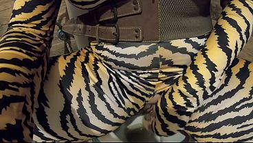 Open Pussy Jumpsuit Pee Play. Big Tits, Hard Nipples and Bathroom Fetish