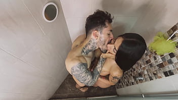Taking a shower with Kendra Romans, a sexy Latin transgender girl