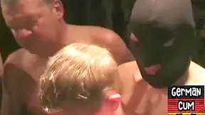 Amateur German Masked Bottom Gangbanged By Tops In Sling 7 Min