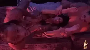 Alicia Justine, Tiana Toxic and Devon Kockz Threesome Overhead View