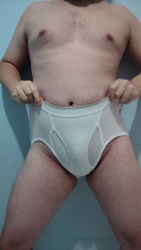 Teasing and jerking off in my sexy vintage Fruit of the Loom tighty whities (with audio)