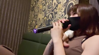 Karaoke blowjob with tight virgin pussy stuffed full of cum while singing nicely