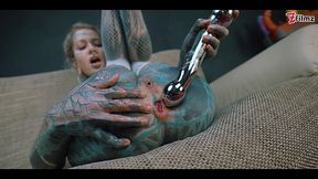 tattooed teen ass to mouth overload with metal toy - prolapse, gape, anal, atm - split tounge, goth, punk, alt porn - zf015