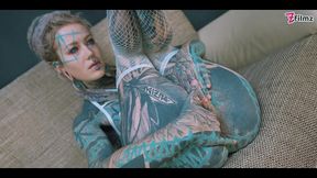 tattooed teen ass to mouth overload with metal toy - prolapse, gape, anal, atm - split tounge, goth, punk, alt porn - zf015