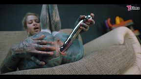 tattooed teen ass to mouth overload with metal toy - prolapse, gape, anal, atm - split tounge, goth, punk, alt porn - zf015