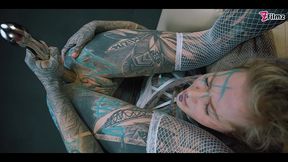 tattooed teen ass to mouth overload with metal toy - prolapse, gape, anal, atm - split tounge, goth, punk, alt porn - zf015