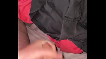 Wanking over my boxers with huge cumshot