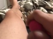 Wife’s clit sucker toy makes me cum a river!