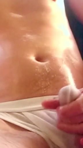 Remasturbated Wet White Undies Bulge Play and Cum