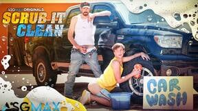 Scrub It Clean - Roughneck Ryan’s Steamy Carwash Hookup with Twink Zac Steele
