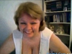 Mature Nancy playing with her boobs on webcam