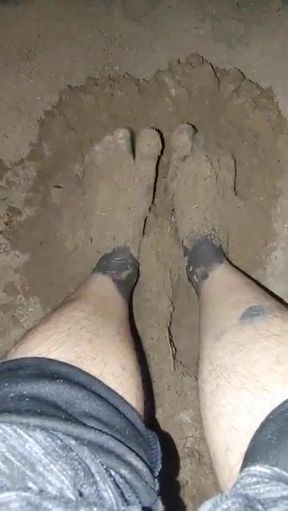 Playing Barefooted in the Sand