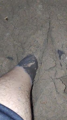 Playing Barefooted in the Sand
