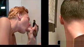 Gloryhole gay blowing straight pecker