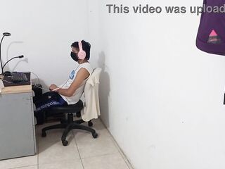 A peculiar visit! My stepmother almost caught me red-handed while I was masturbating while watching porn on XNXX.com.