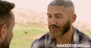 NAKEDSWORD Tattooed Francois Sagat Takes Sir Peter Hard Dick